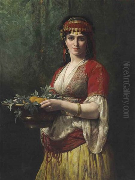 An Eastern Beauty Oil Painting by Theobald Chartran