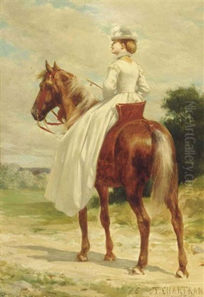 A Morning Ride Oil Painting by Theobald Chartran