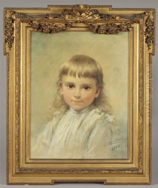 Portrait D'enfant Oil Painting by Theobald Chartran