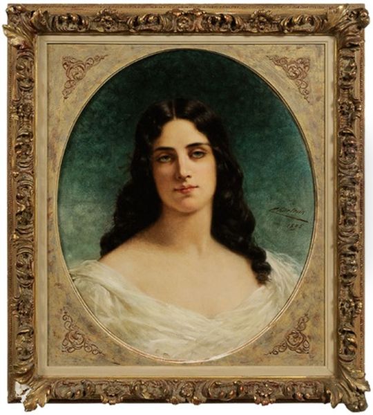 Portrait Of A Beauty Oil Painting by Theobald Chartran