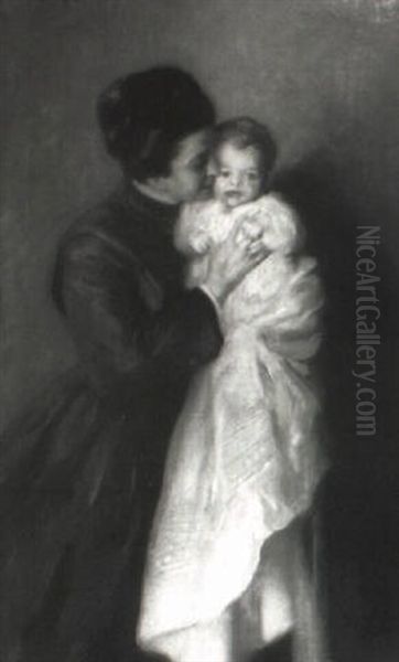 Mother And Her Son Oil Painting by Adelaide Cole Chase