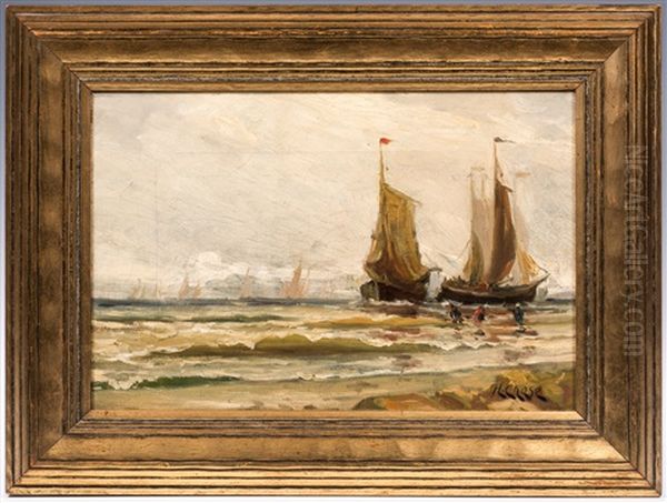 Maritime Scene Oil Painting by Henry Chase