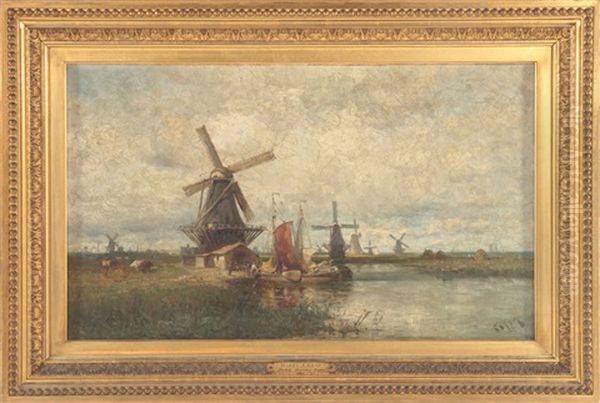 Dutch Herring Boats Oil Painting by Henry Chase