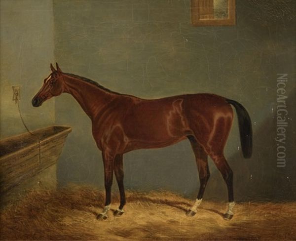 Horse In A Stable Oil Painting by Henry Chase