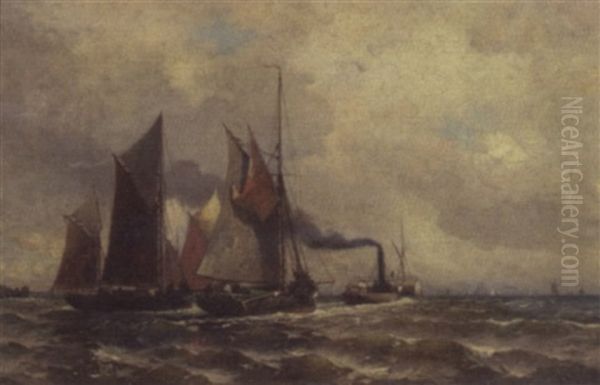 Ships Heading Into Harbor by Henry Chase