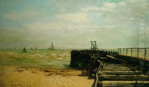 Coastal Scene Oil Painting by Henry Chase