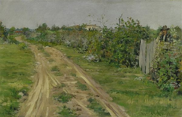 The Old Road, Flatbush Oil Painting by William Merritt Chase