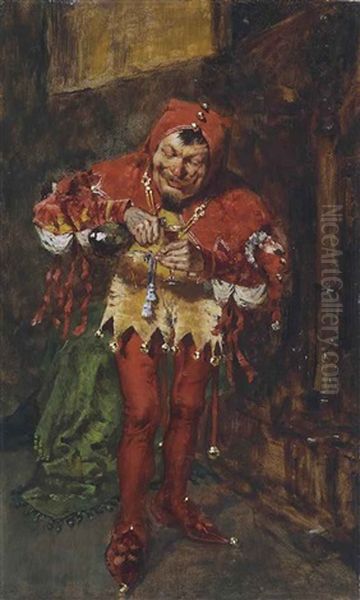 The Jester (sketch Of The Court Jester) Oil Painting by William Merritt Chase