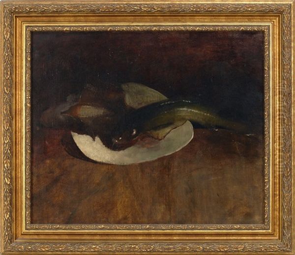 Still Life Of Fish In A Dish Oil Painting by William Merritt Chase