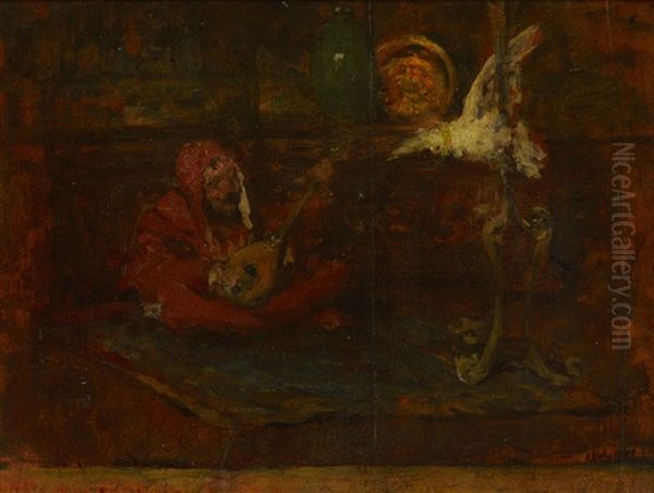 Serenade To A Cockatoo Oil Painting by William Merritt Chase