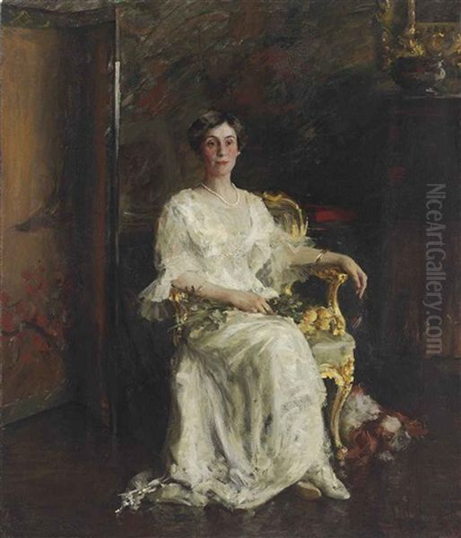 Portrait Of A Lady (mrs. Eldridge Reeves Johnson) by William Merritt Chase