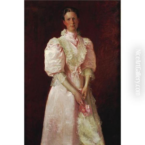 Mrs. Robert Mcdougal (study In Pink) Oil Painting by William Merritt Chase