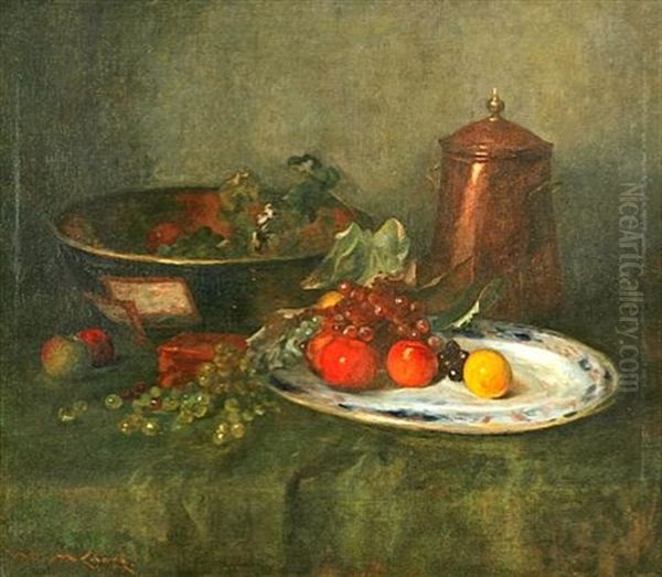 Still Life With Copper Urn Oil Painting by William Merritt Chase