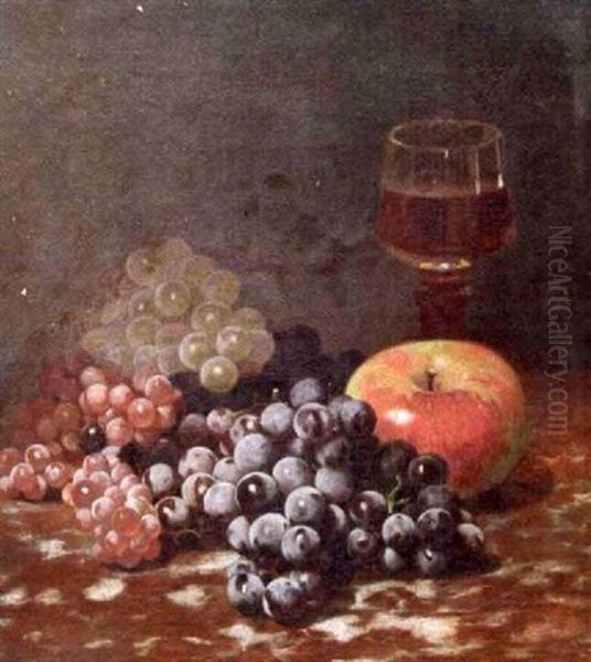 Still Life With Fruit And A Glass Of Wine Oil Painting by William Merritt Chase