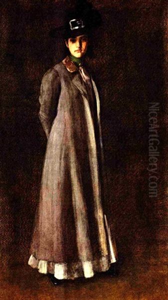 Portrait Of Miss D Oil Painting by William Merritt Chase