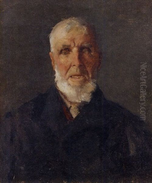 A Long Island Fisherman (a Fisherman / Old Man Woodburn) Oil Painting by William Merritt Chase