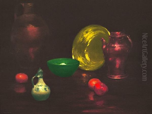 Still Life With Vessels And Fruit Oil Painting by William Merritt Chase