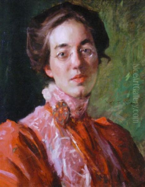 Portrait Of Elizabeth Fisher Oil Painting by William Merritt Chase