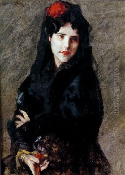 Mrs. Chase In Spanish Costume Oil Painting by William Merritt Chase