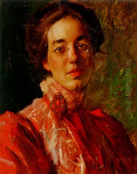 Portrait Of Elizabeth Fisher Oil Painting by William Merritt Chase