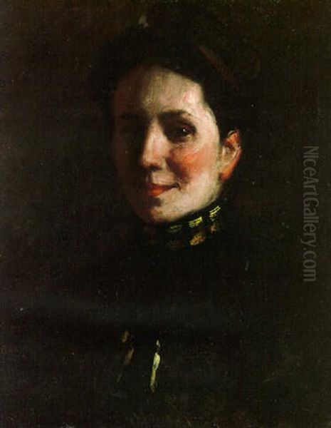 Portrait Of Mrs. Goldberg Oil Painting by William Merritt Chase