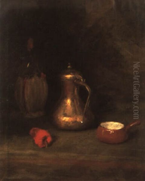 Still Life With Red Pepper Oil Painting by William Merritt Chase