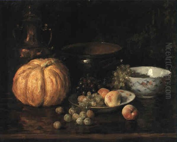 Still Life With Pumpkin Oil Painting by William Merritt Chase