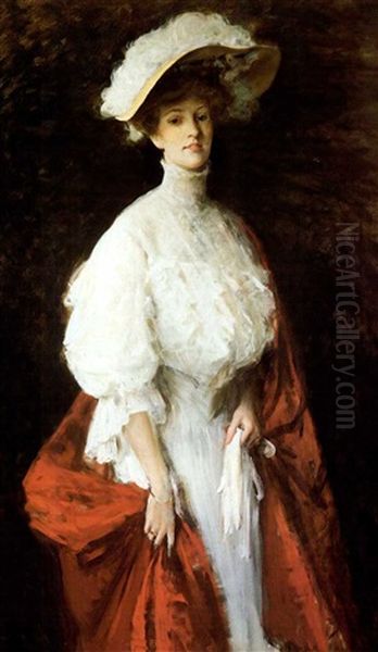 Portrait Of Frances Vonlohr Earle Oil Painting by William Merritt Chase