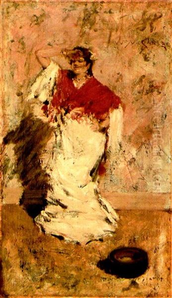 Street Dancer, Italy Oil Painting by William Merritt Chase