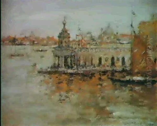 Venice (view Of The Navy Arsenal) Oil Painting by William Merritt Chase