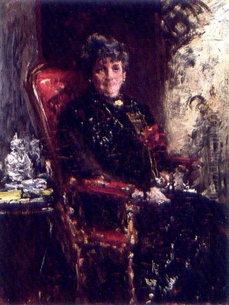 Lady At The Window (portrait Study Of Madame E.h. Bensel) Oil Painting by William Merritt Chase