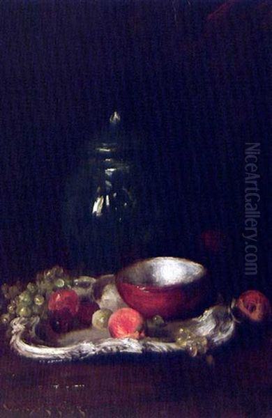 The Little Red Bowl (still Life: The Rerd Bowl) Oil Painting by William Merritt Chase