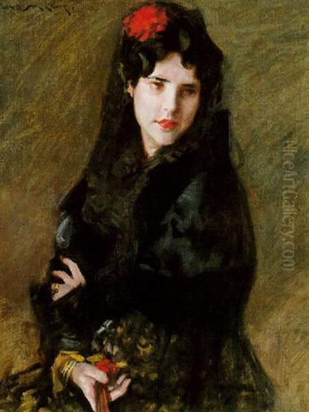 Mrs. Chase In Spanish Costume Oil Painting by William Merritt Chase