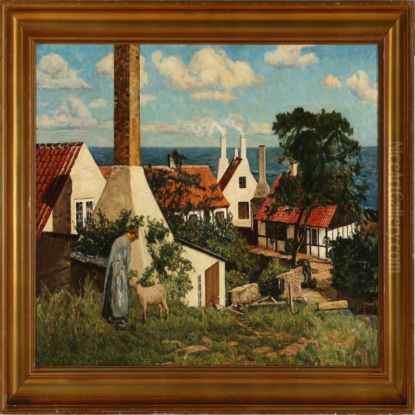 Scene Fromgudhjem On Bornholm Island, Denmark by Frederik Georg Andersen