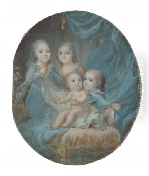 Portrait Des Enfants Royaux Oil Painting by Pierre Chasselat