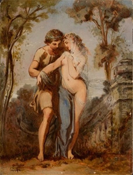 Diana Y Acteon Oil Painting by Theodore Chasseriau