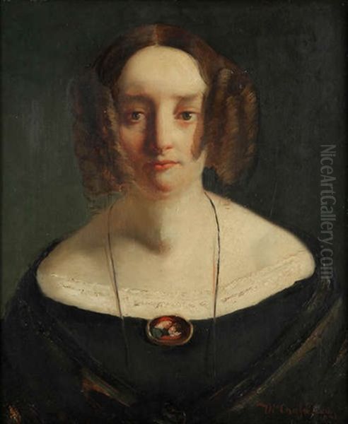 Portrait De Dame Oil Painting by Theodore Chasseriau