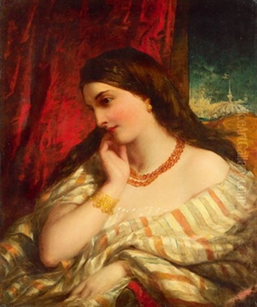 Nachdenkliche Odaliske Oil Painting by Theodore Chasseriau