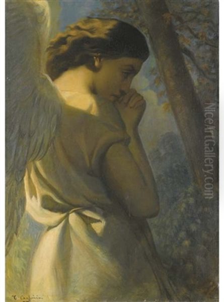 Un Ange Priant Dans Le Jardin Des Oliviers Oil Painting by Theodore Chasseriau