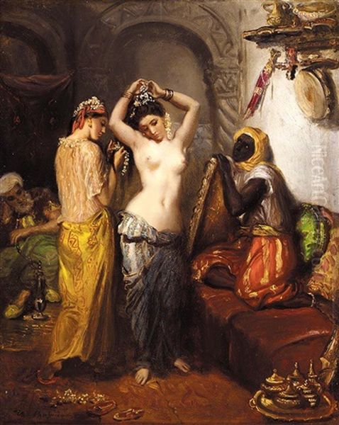 Interieur Oriental Oil Painting by Theodore Chasseriau