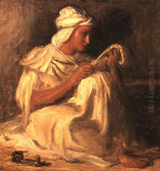 Jeune Taleb Assis Oil Painting by Theodore Chasseriau