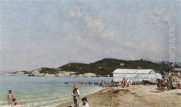 Sur La Plage Oil Painting by Marc Alfred Chataud