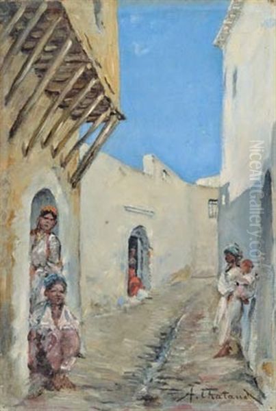 Femme Dans Une Rue En Orient Oil Painting by Marc Alfred Chataud