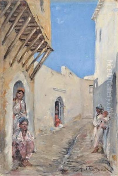 Femmes Dans Une Rue En Orient Oil Painting by Marc Alfred Chataud