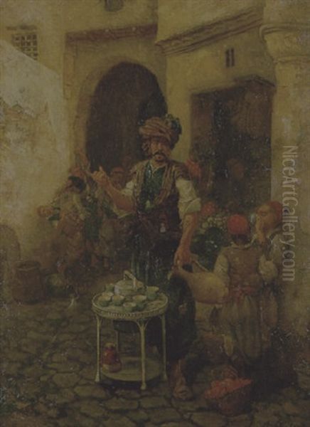 Le Marchand De The Ambulant Oil Painting by Marc Alfred Chataud