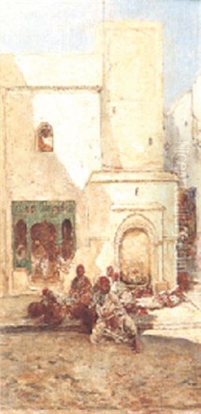 Fontaine Dans La Casbah D'alger Oil Painting by Marc Alfred Chataud