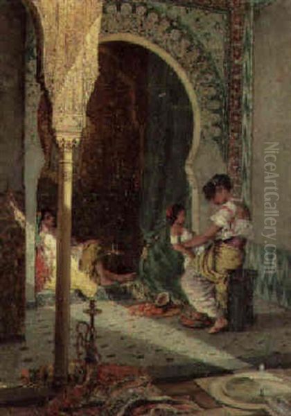 In The Harem Oil Painting by Marc Alfred Chataud