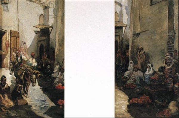 Ruelles Dans La Casbah D'alger Oil Painting by Marc Alfred Chataud