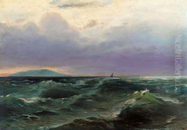 Rough Waters Oil Painting by Vasilios Chatzis