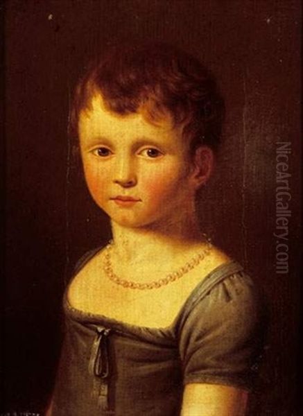 Portrait D'une Petite Fille En Buste Oil Painting by Jeanne Elisabeth Chaudet